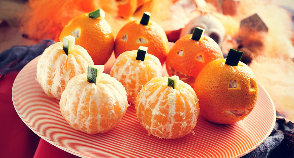 Healthy Halloween Oranges